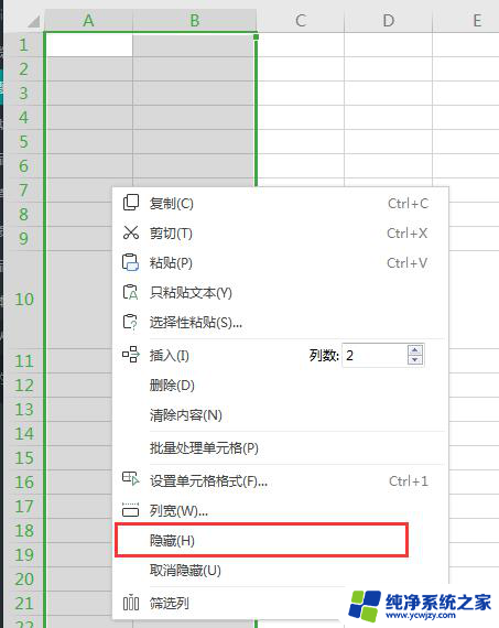 wps怎样隐藏表格 怎样在wps中隐藏表格