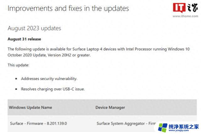 微软Surface Laptop 4电脑8月固件更新，修复USB-C充电问题