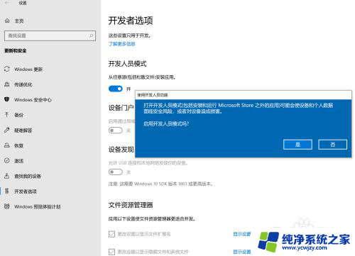 windows打开开发者模式