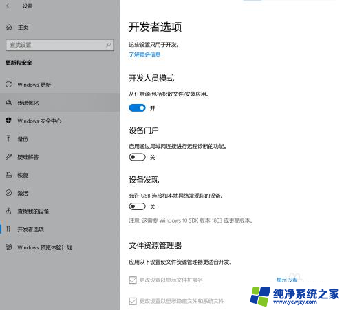 windows打开开发者模式