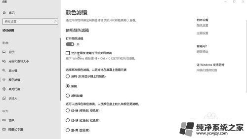 电脑滤镜怎么开 使用快捷键在Windows10系统中打开或关闭滤镜