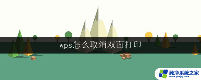 wps怎么取消双面打印 wps取消双面打印的方法