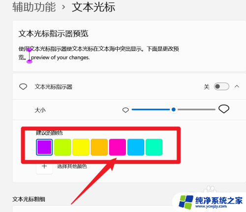 光标颜色怎么调win11 Windows11怎么调整文本光标颜色