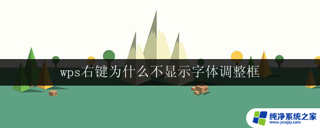 wps右键为什么不显示字体调整框 wps字体调整框不显示解决方法