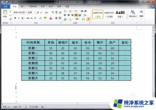 word表格底纹颜色怎么设置在哪 Word中如何给表格添加底纹颜色