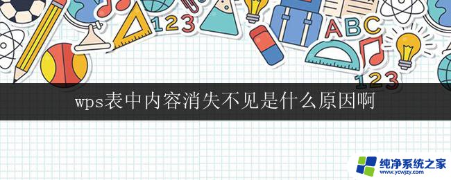 wps表中内容消失不见是什么原因啊 wps表格中内容不见的原因是什么