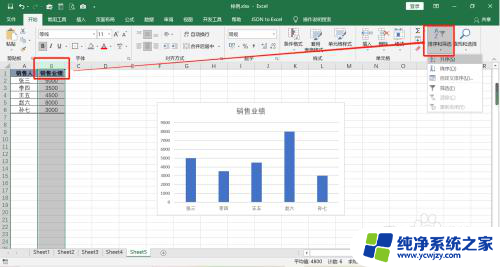 如何让柱状图按数据大小排列 Excel表格中如何按照特定条件排序图表展示数据