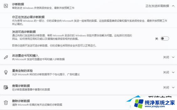 win11发送诊断数据 Win11打开诊断数据的步骤