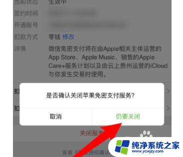 微信上的免密支付怎么关闭 苹果手机微信免密支付关闭步骤