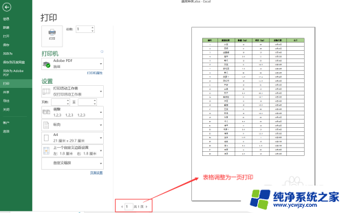 excel内容怎么打印到一页 Excel如何将大表格打印成一页