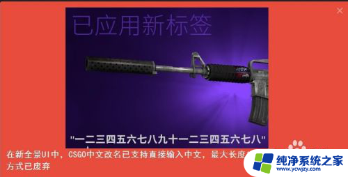 csgo改名输入不了中文 CSGO中文标签设置教程